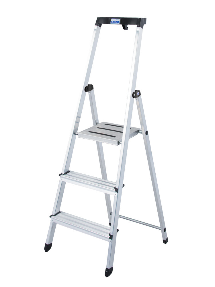 KRAUSE SAFETY drabina aluminiowa 3 stopnie z PÓŁKĄ 